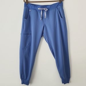 Figs Light Blue Scrub Tapered Pants Nursing Medical Care Taker Uniform L/P (Q17)